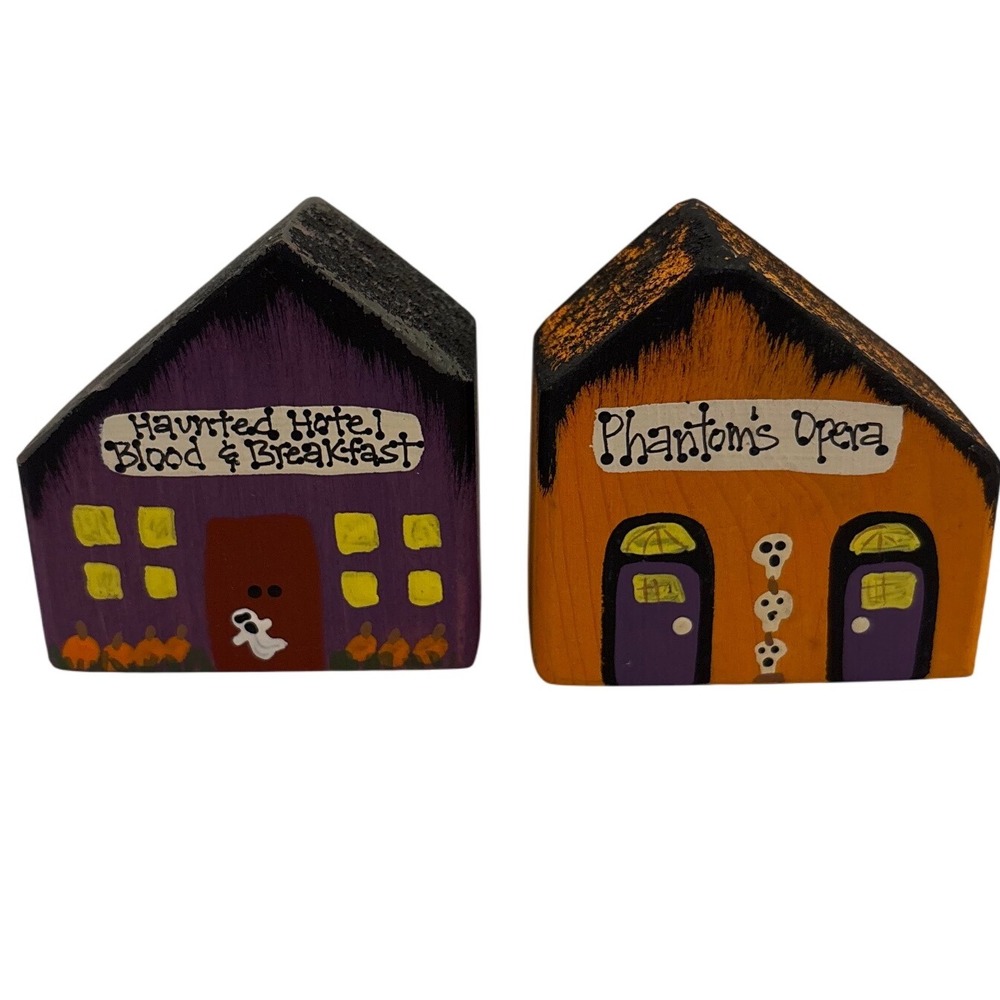 1990s Halloween Decor Haunted Hotel Phantom Opera Wood‎ Houses Set Decoration